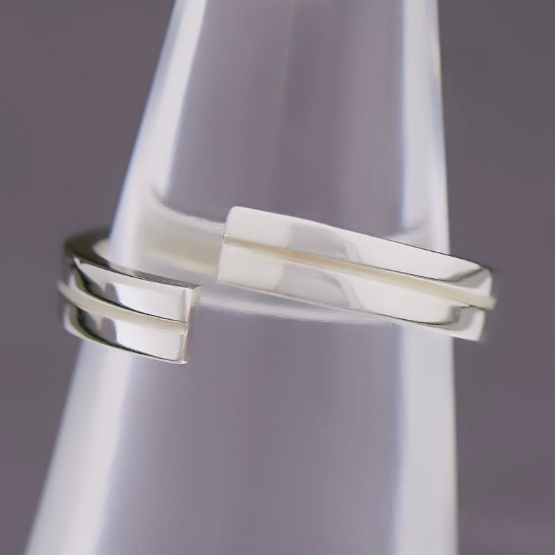 Precision Sterling Silber Ring, rhodiniert, Glanz